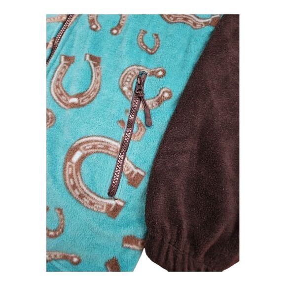 Trail Crest Womens Western Horseshoe Print Fleece Jacket Size M - Picture 3 of 5